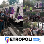 Falla el Tren Ligero “El Ajolote” en ruta al Estadio Azteca a 10 días del Mundial 2026; usuarios caminan sobre las vías