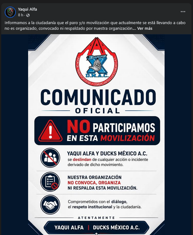 Segundo Comunicado de Ducks Mexico y Yaqui Alfa 2