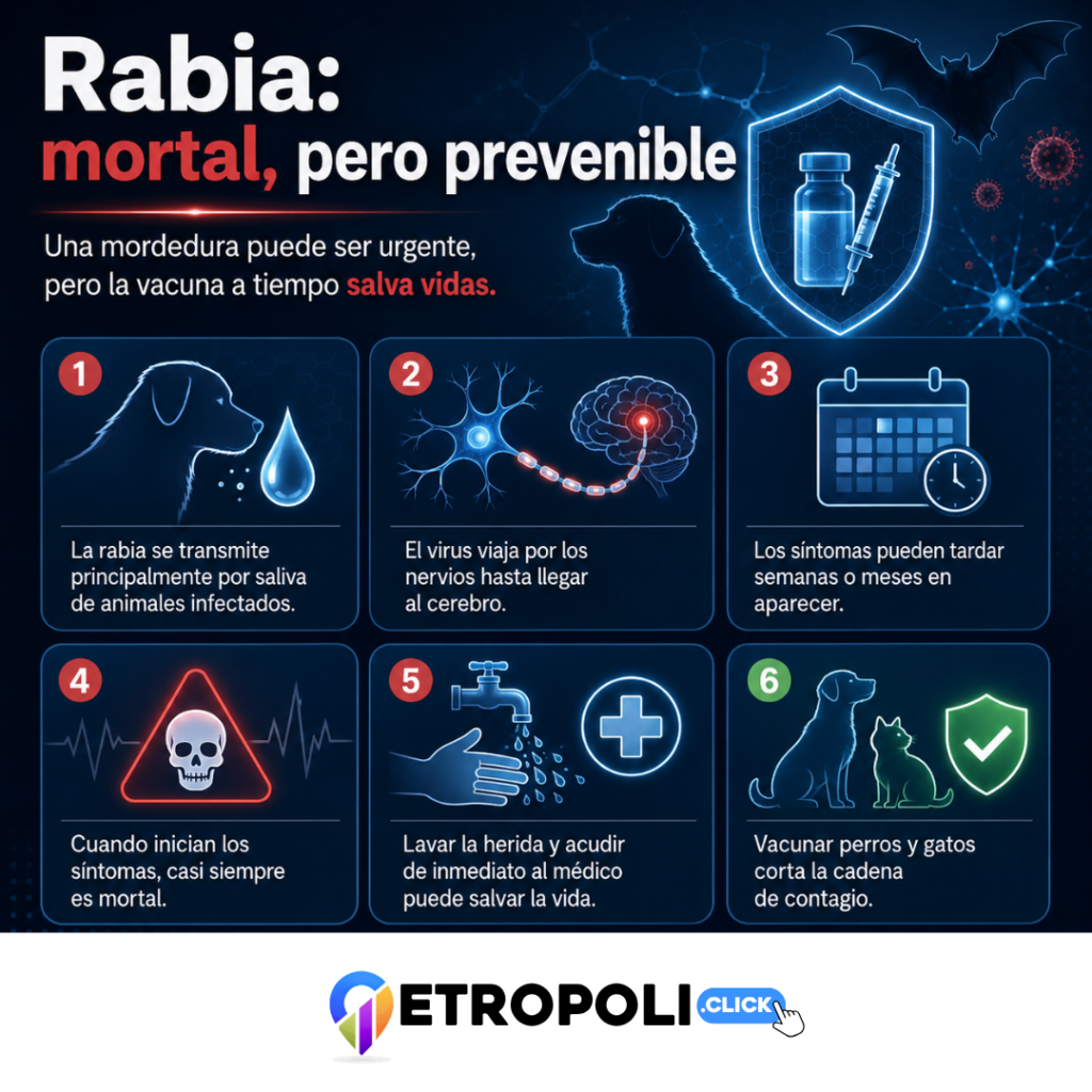 Rabia: el virus casi siempre mortal que aún puede prevenirse 2 infografia de rabia