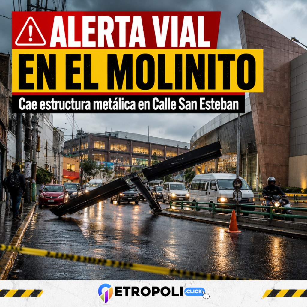 Cae estructura metálica en El Molinito, Naucalpan; lluvia complica la circulación en Calle San Esteban