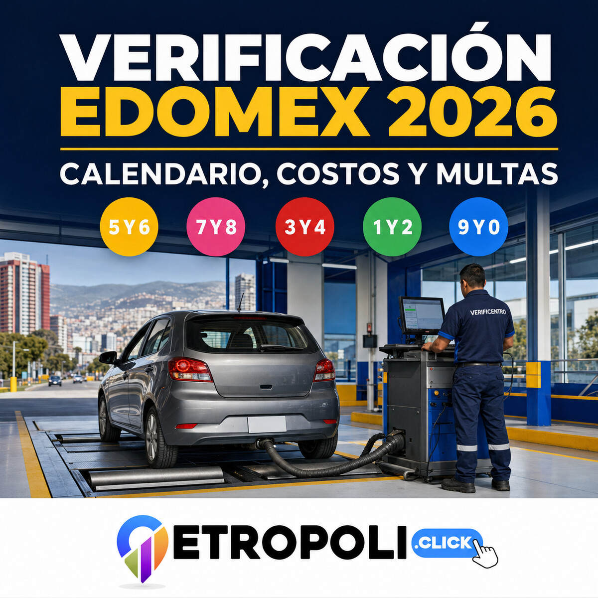 Portada cuadrada sobre calendario, costos y multas de la verificación Edomex 2026