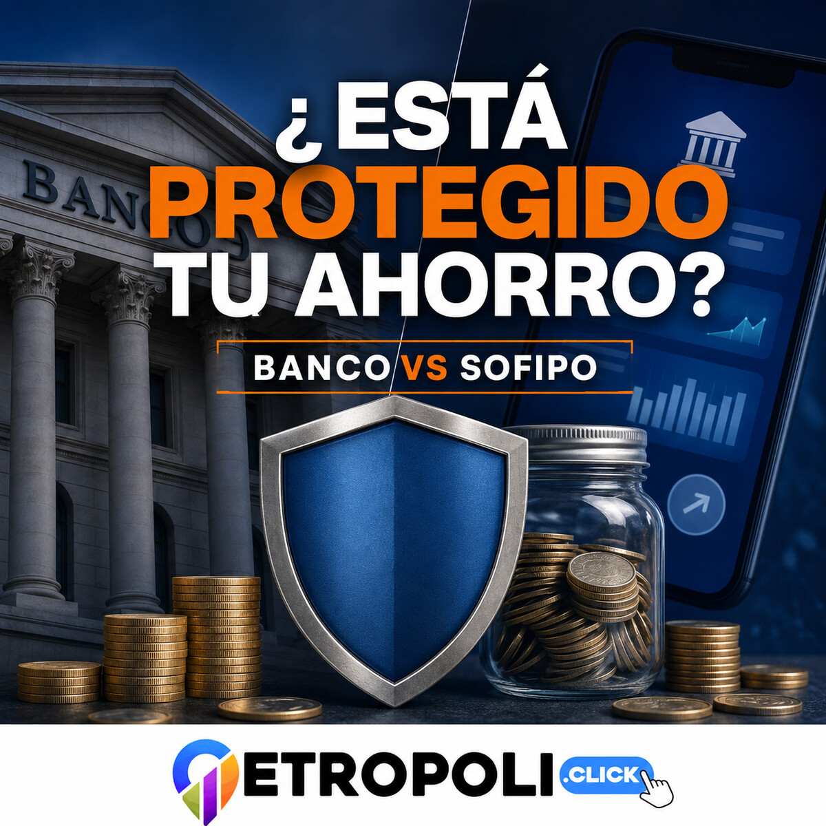 ¿Banco o SOFIPO quebró? Así protegen tus ahorros 🏦 1 Portada cuadrada sobre seguros de depósitos para bancos y SOFIPOs en México