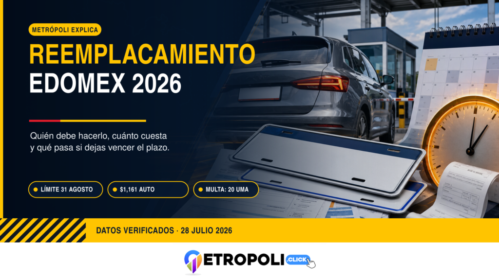 Reemplacamiento Edomex 2026: costos, requisitos y multas 🚗