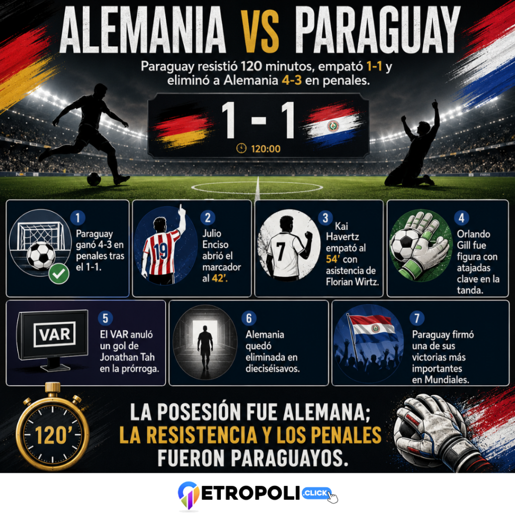 Infografia Alemania vs paraguay