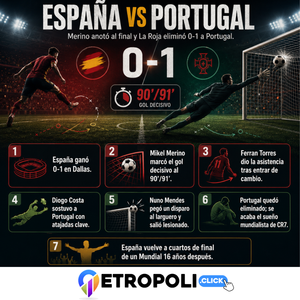 España vs Portugal: análisis del 0-1 que acabó con el sueño mundialista de CR7 ⚽ 1 infografia España vs Portugal: análisis del 0-1 que acabó con el sueño mundialista de CR7 ⚽