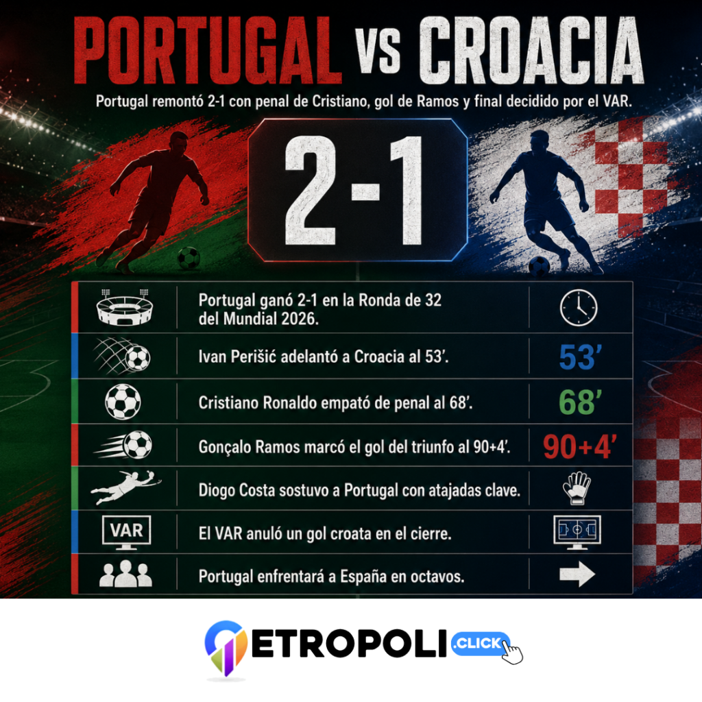 infografia Portugal vs Croacia: análisis del 2-1 agónico ⚽