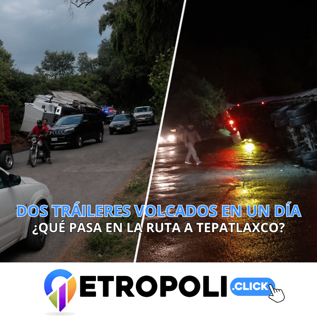 Dos tráileres de basura vuelcan el mismo día en Naucalpan rumbo a Tepatlaxco 2 Portada DOS TRAILERES VOLCADOS EN UN DIA