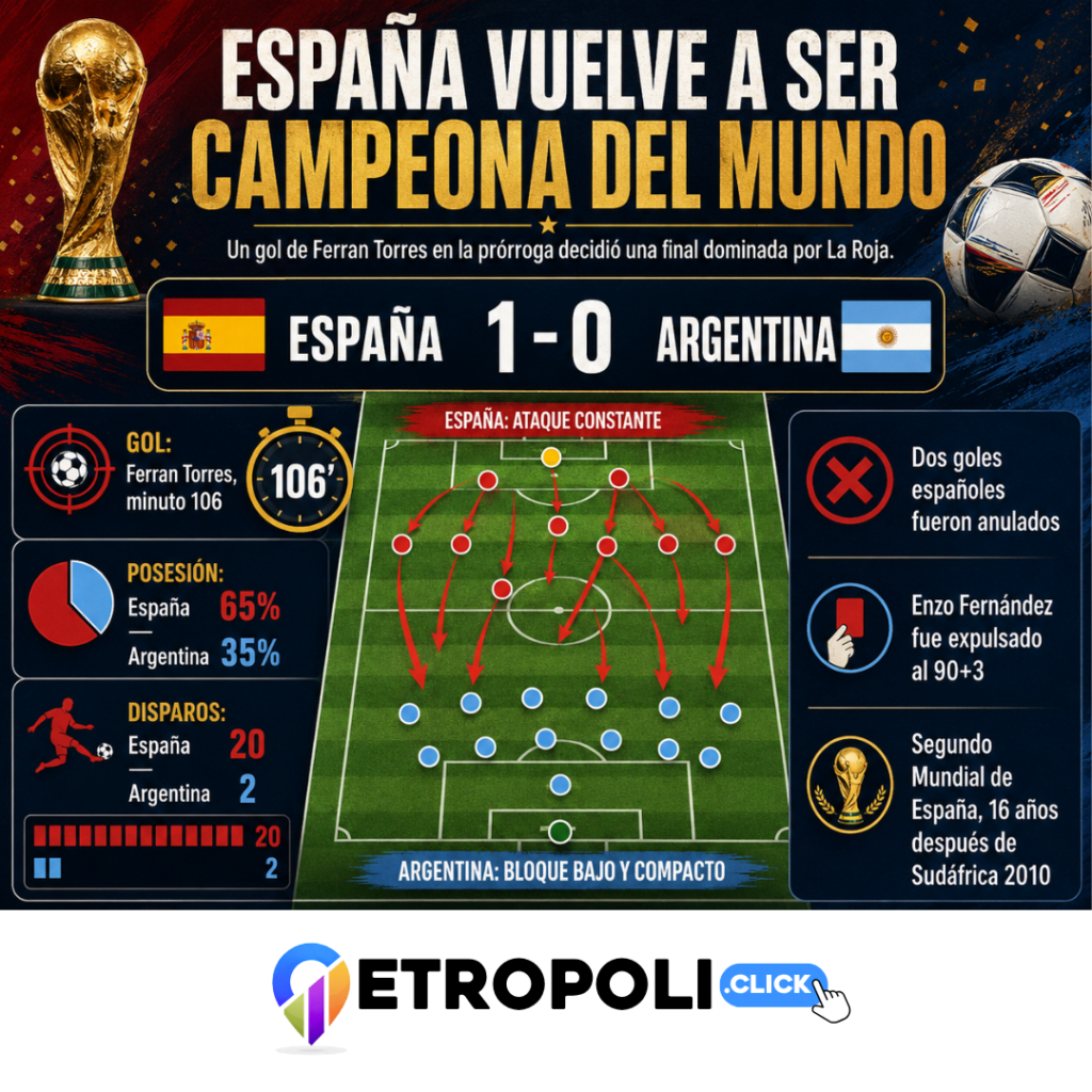 Infografia Mundial 2026: España vs Argentina: análisis de la final 1-0 ⚽