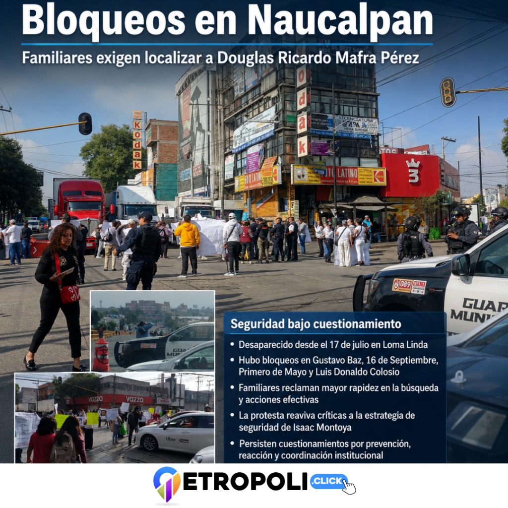 Bloqueos en Naucalpan: familiares exigen localizar a Douglas Ricardo Mafra Pérez 3 Infografia Bloqueos en Naucalpan: familiares exigen localizar a Douglas Ricardo Mafra Pérez