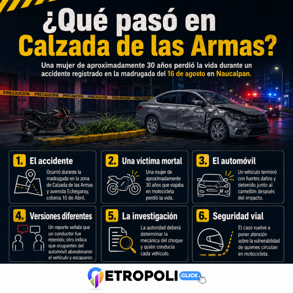 Motociclista muere en Calzada de las Armas, Naucalpan 🚨 1 Infografia Tren Ligero Rio Hondo Buenavista 1