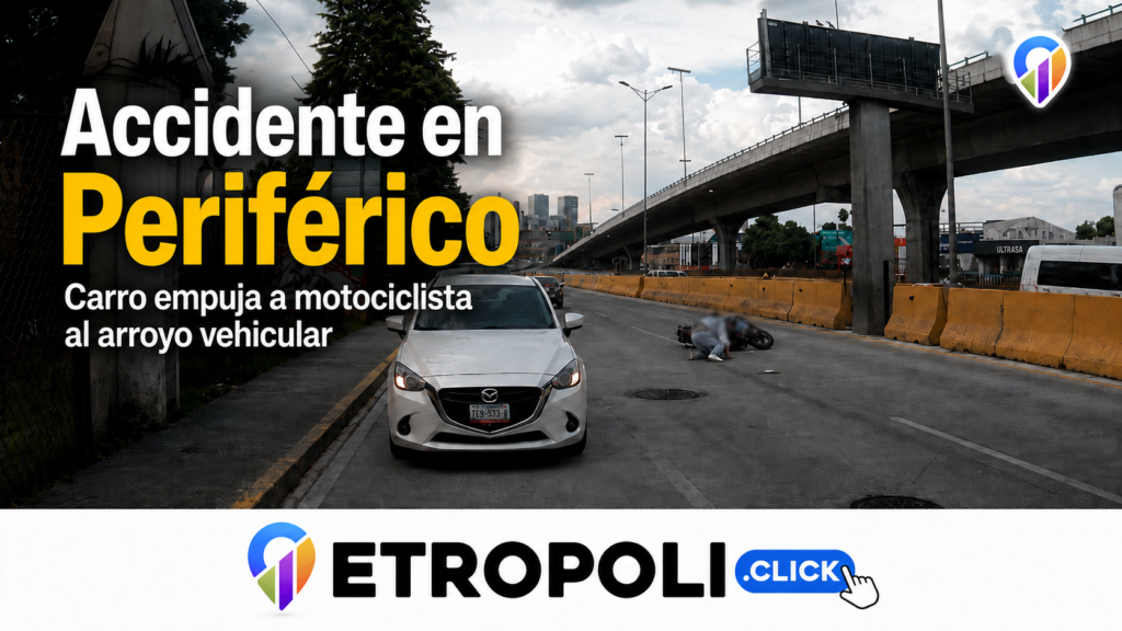 Accidente de motociclista en Periférico Naucalpan: ¿qué provocó la caída del “auto invisible”? 🏍️
