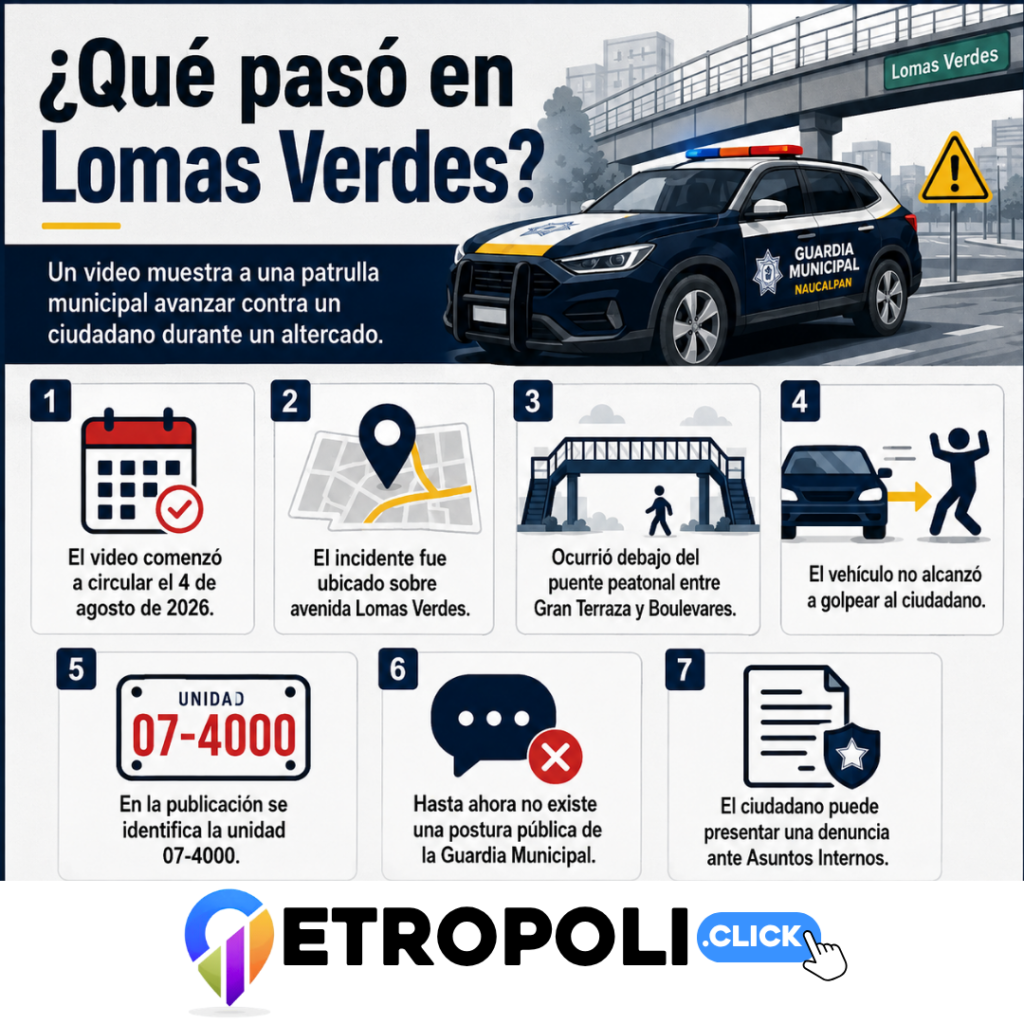 Guardia Municipal de Naucalpan avienta patrulla contra ciudadano en Lomas Verdes 🚨 2 infografia Guardia Municipal de Naucalpan avienta patrulla contra ciudadano en Lomas Verdes