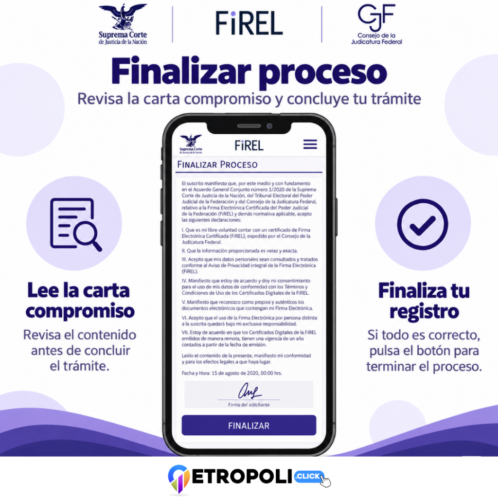 Revisa la carta compromiso y concluye tu tramite Firel