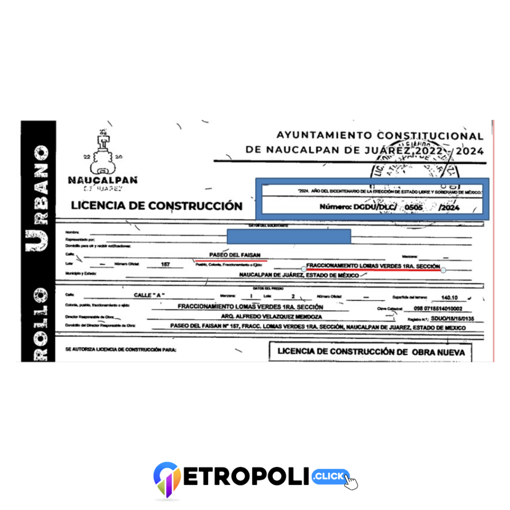 Licencia de Construcción otorgada durante la administración de Angélica Moya (PAN)