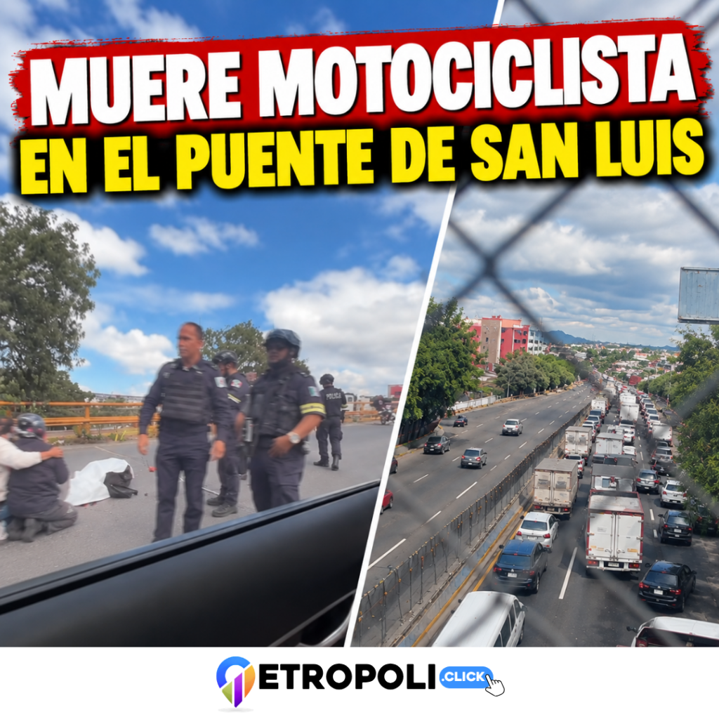 Portada Muere motociclista en accidente sobre el Puente de San Luis en Naucalpan; reportan intenso tráfico hacia el Toreo